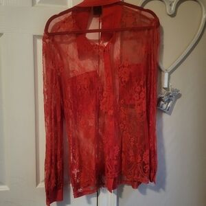 Red lace top